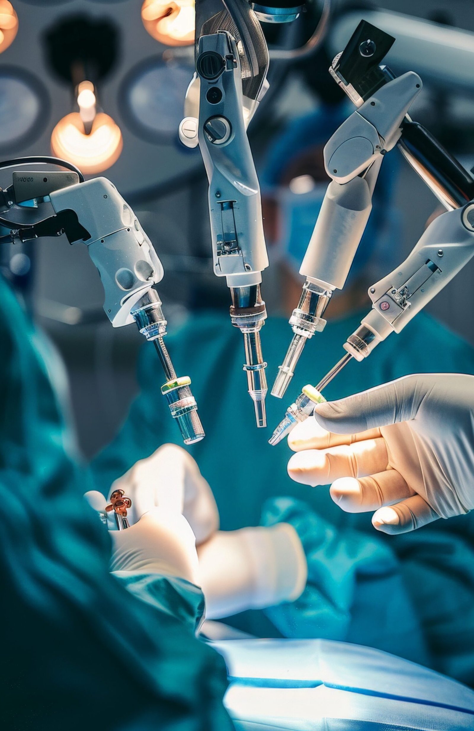 Equipamento de cirurgia robótica em procedimento minimamente invasivo
